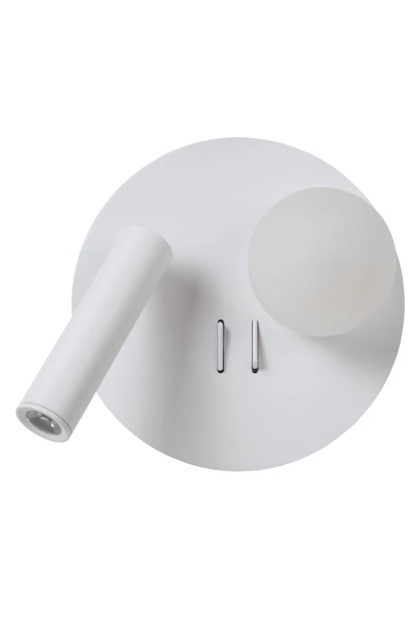 Lucide MATIZ - Bedside lamp / Wall light - LED - 1x3,7W 3000K - With USB charging point - White - off